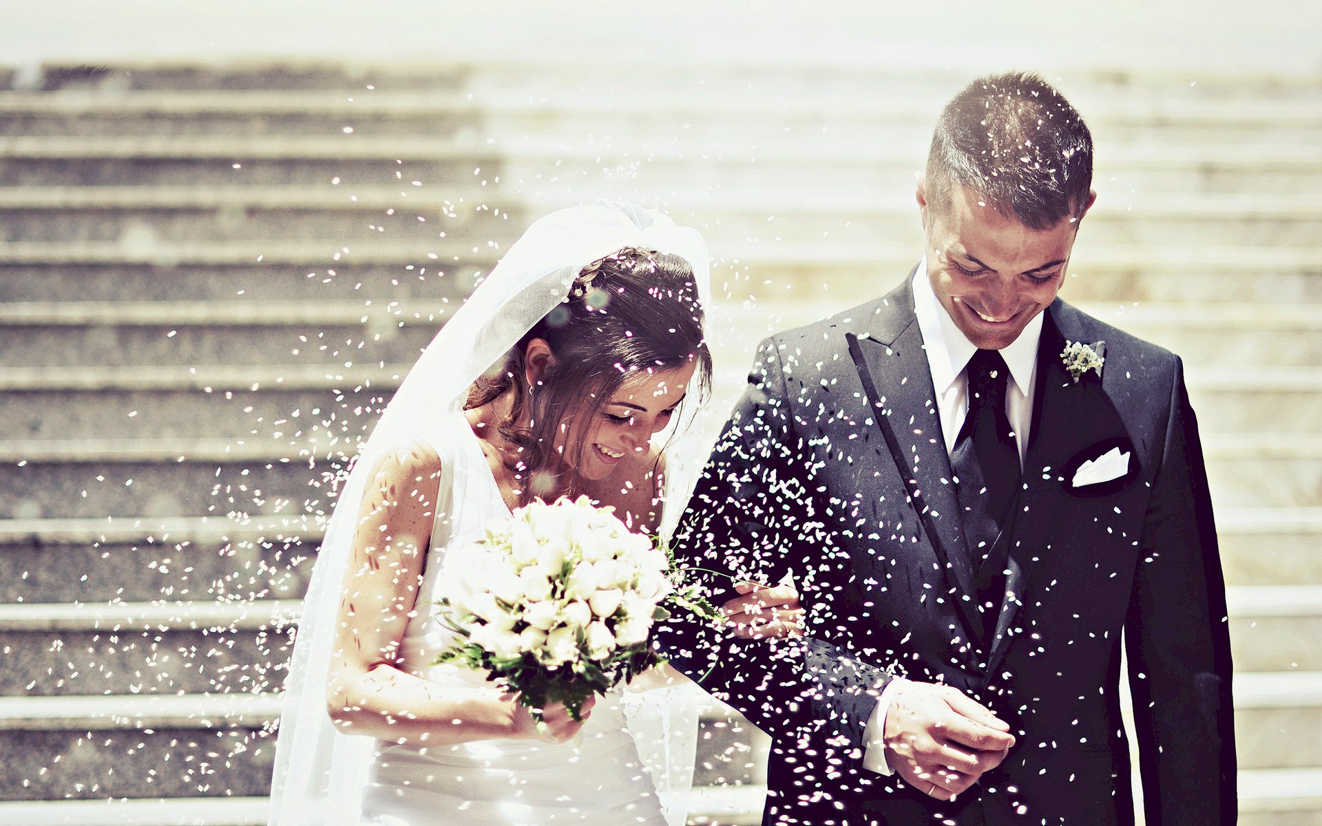 celebracion, Boda, Novios, Arroz Wallpaper