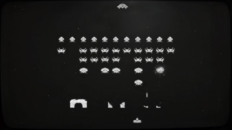 black, White, Classic, Space, Invaders HD Wallpaper Desktop Background