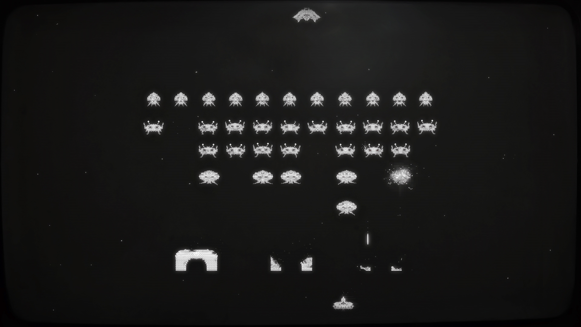 black, White, Classic, Space, Invaders Wallpaper