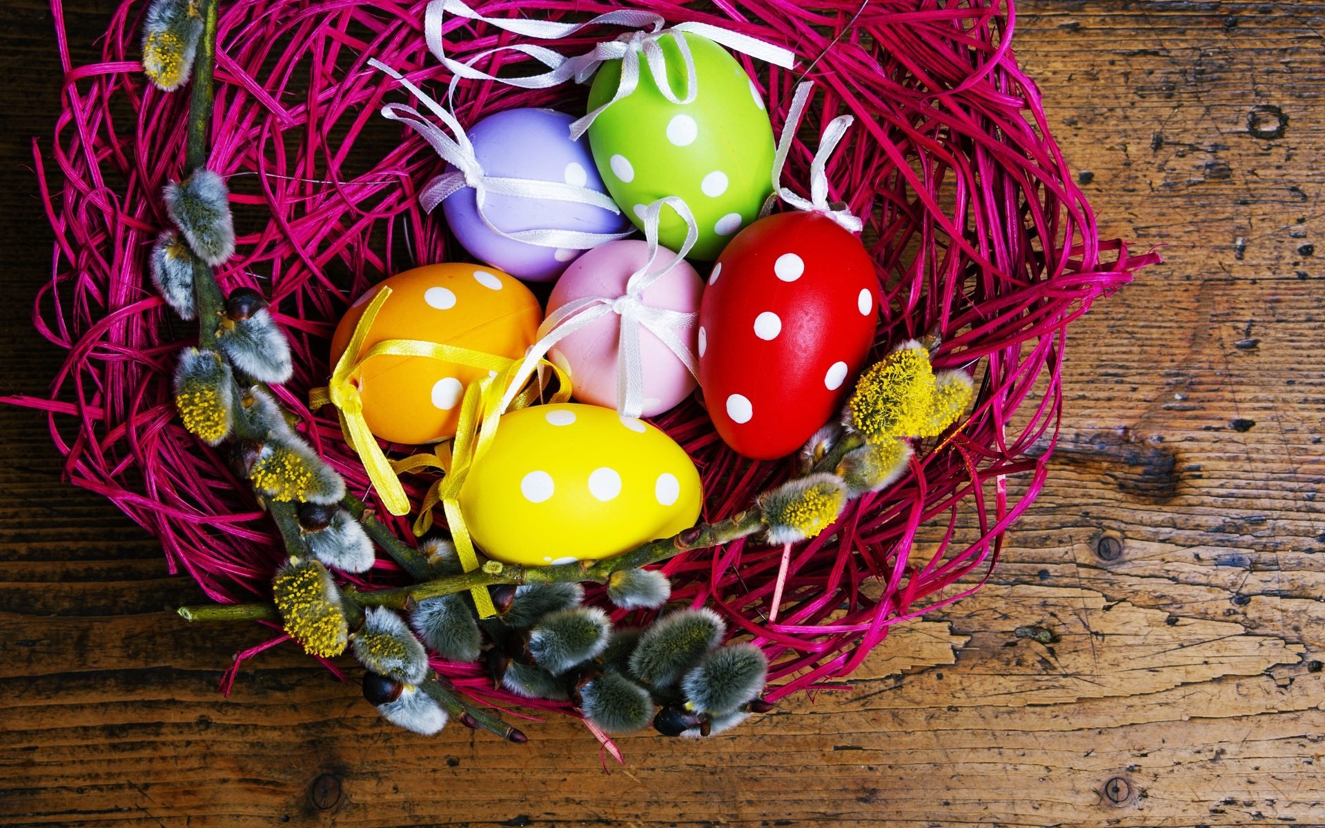 huevo, Pascua, Cesta, Colores Wallpaper