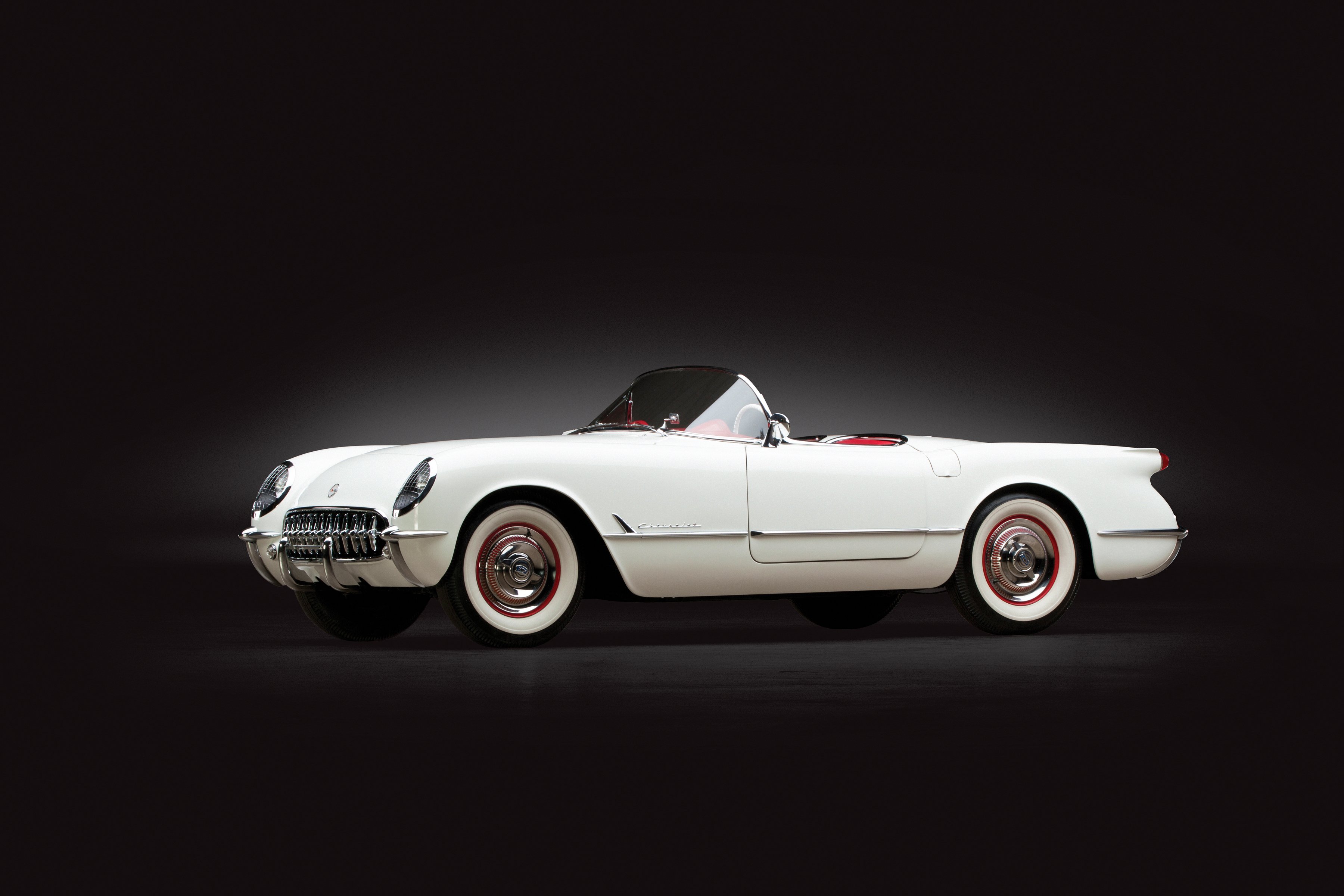1954, Chevrolet, Corvette, Polo white, 2934, Muscle, Supercar, Retro Wallpaper