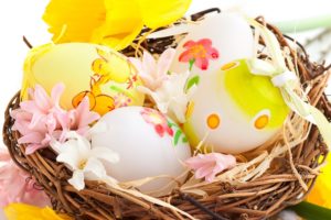 cesta, Huevos, Pascua, Pintados