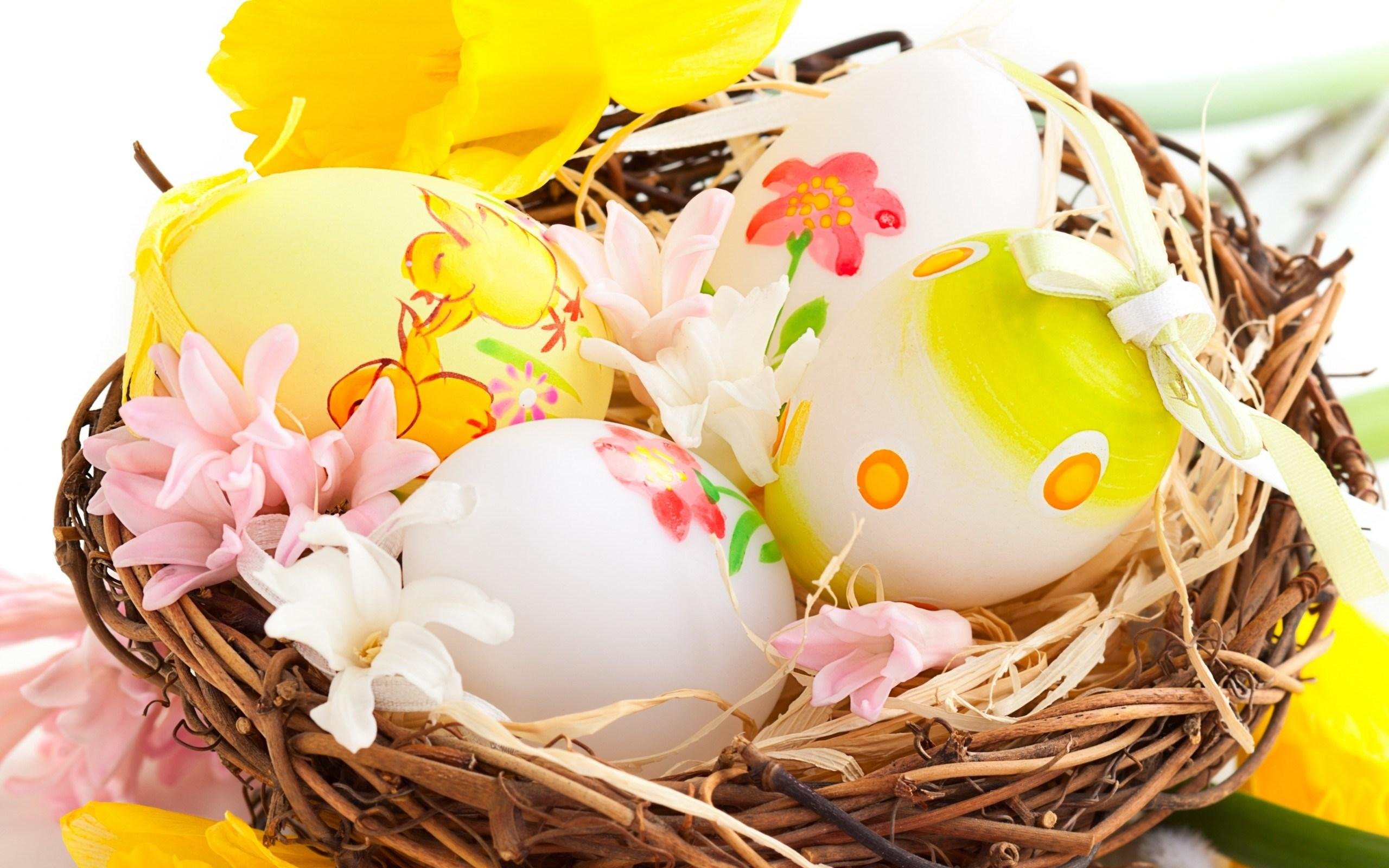 cesta, Huevos, Pascua, Pintados Wallpaper