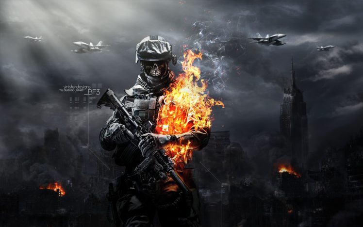 soldiers, Skulls, Fire, Battlefield HD Wallpaper Desktop Background