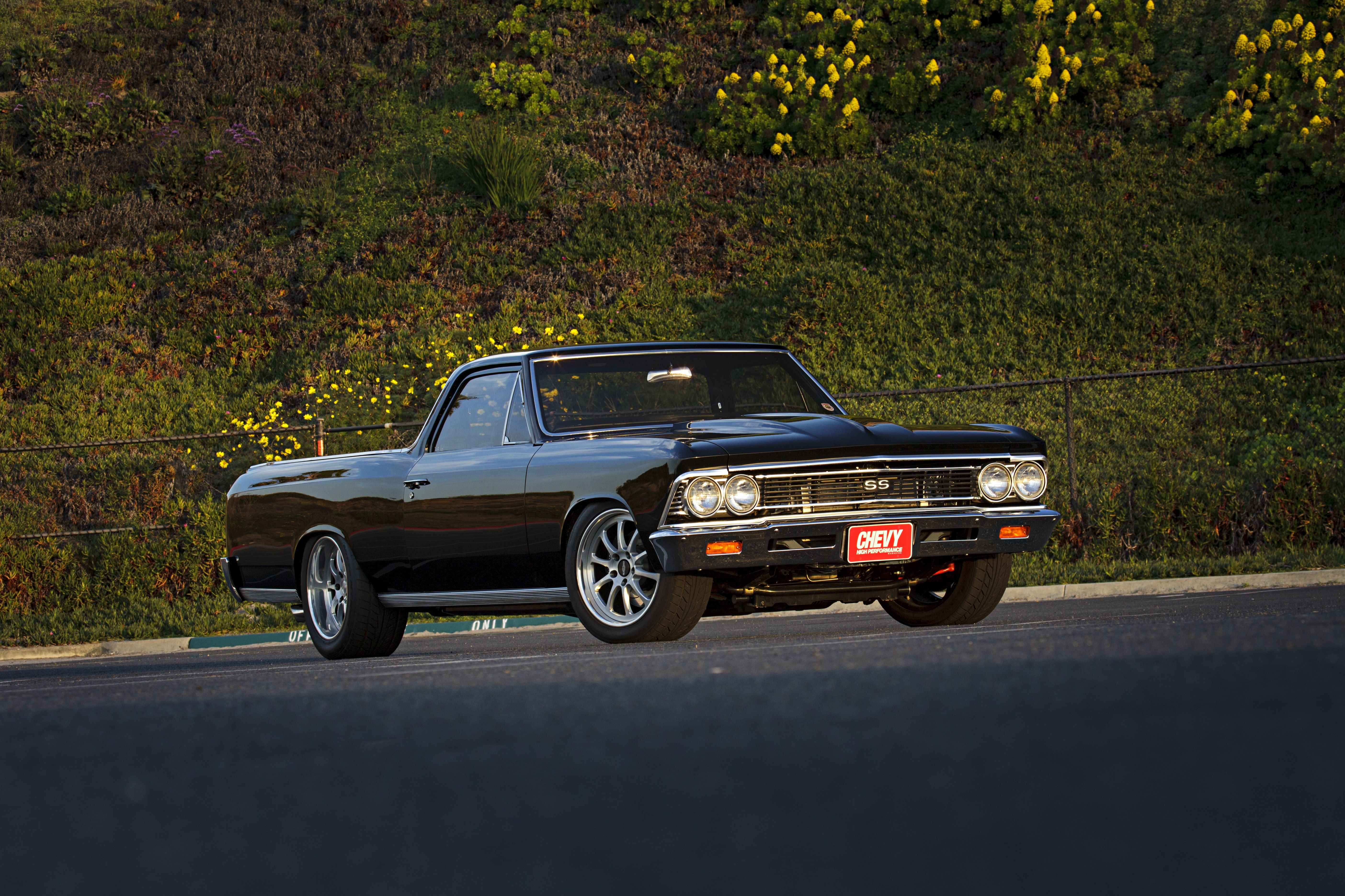 1966, Chevy, Chevelle, El, Camino, Cars, Pickup, Black, Modified Wallpaper