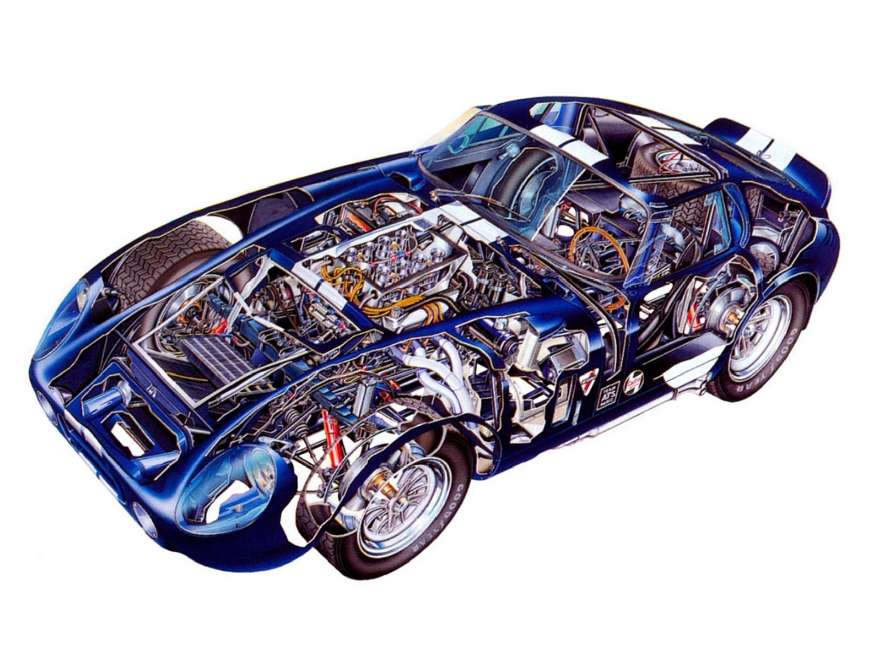 1964, Shelby, A c, Cobra, Daytona, Coupe, Supercars, Supercar, Race, Racing, Interior, See through, See, Through Wallpaper