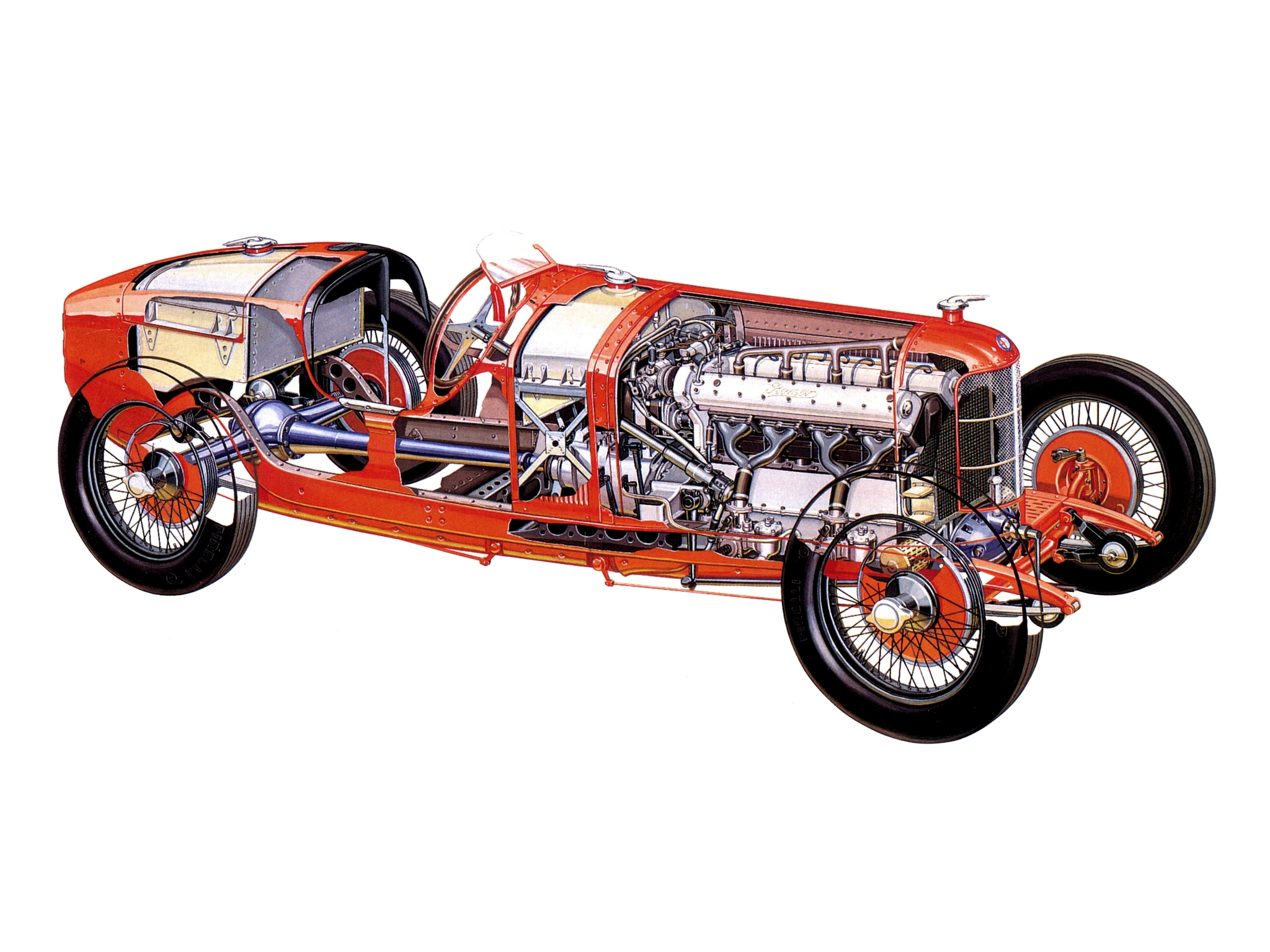 1924, Alfa, Romeo, Tipo, P 2, Retro, Race, Racing, Interior, Engine, Engines Wallpaper