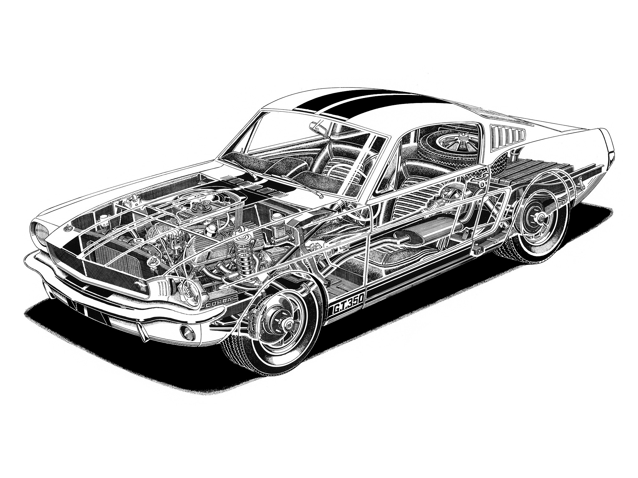 1965, Shelby, Gt350, Ford, Mustang, Classic, Muscle, Interior, Engine, Engines Wallpaper