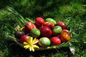 huevos, Pascua, Pintados, Hierba