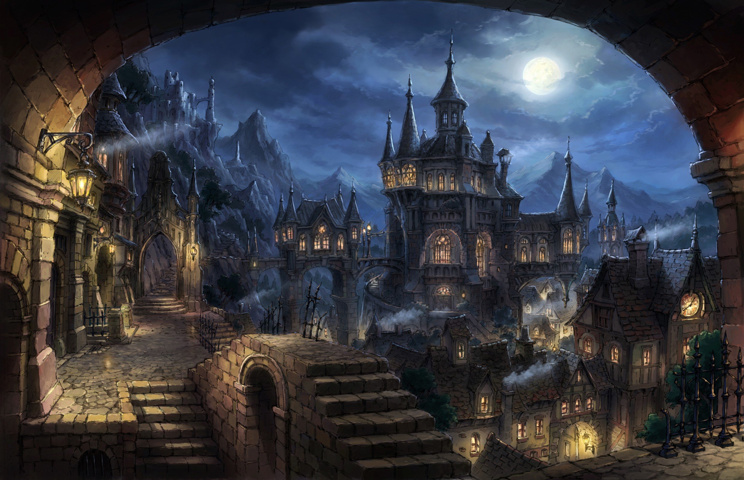 palacio, Dracula, Npche, Halloween Wallpaper