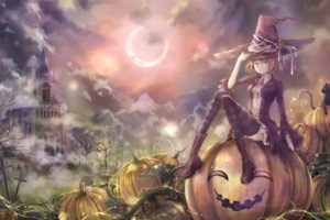bruja, Halloween, Calabaza