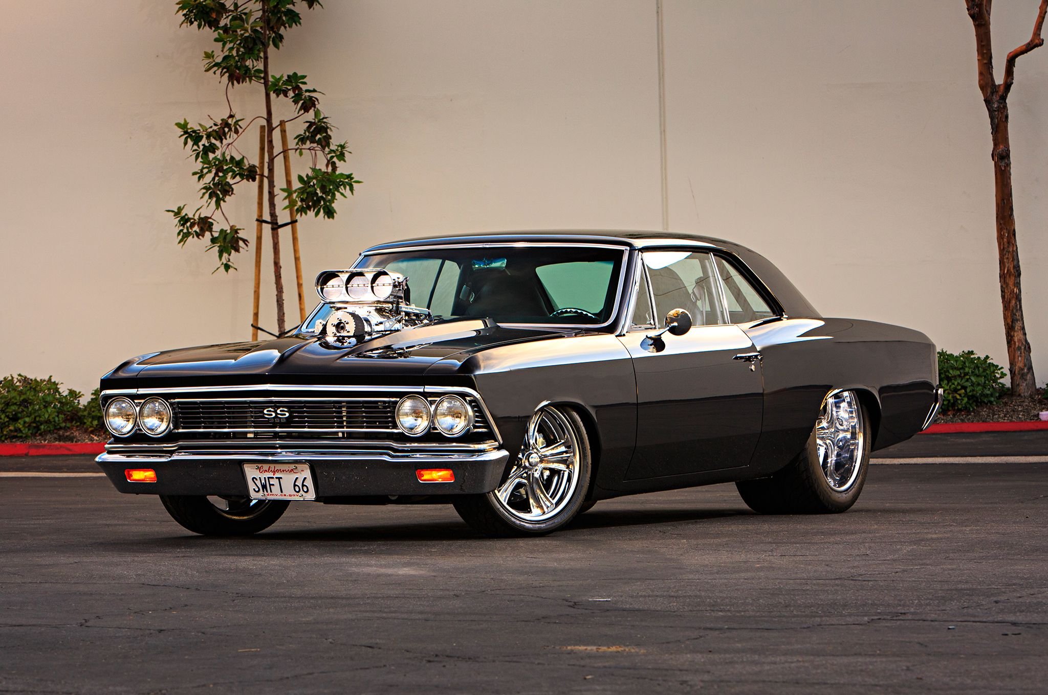 1966, Chevy, Pro, Street, Chevelle, Black, Cars, Modified Wallpaper