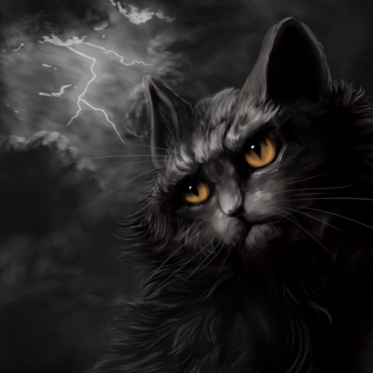 cats, Painting, Art, Night, Lightning, Animals, Wallpapers HD Wallpaper Desktop Background