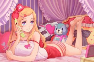 a, Mobile, Phone, Is, Art, Toys, Happy, Pillow, Girl, Anime, Cute