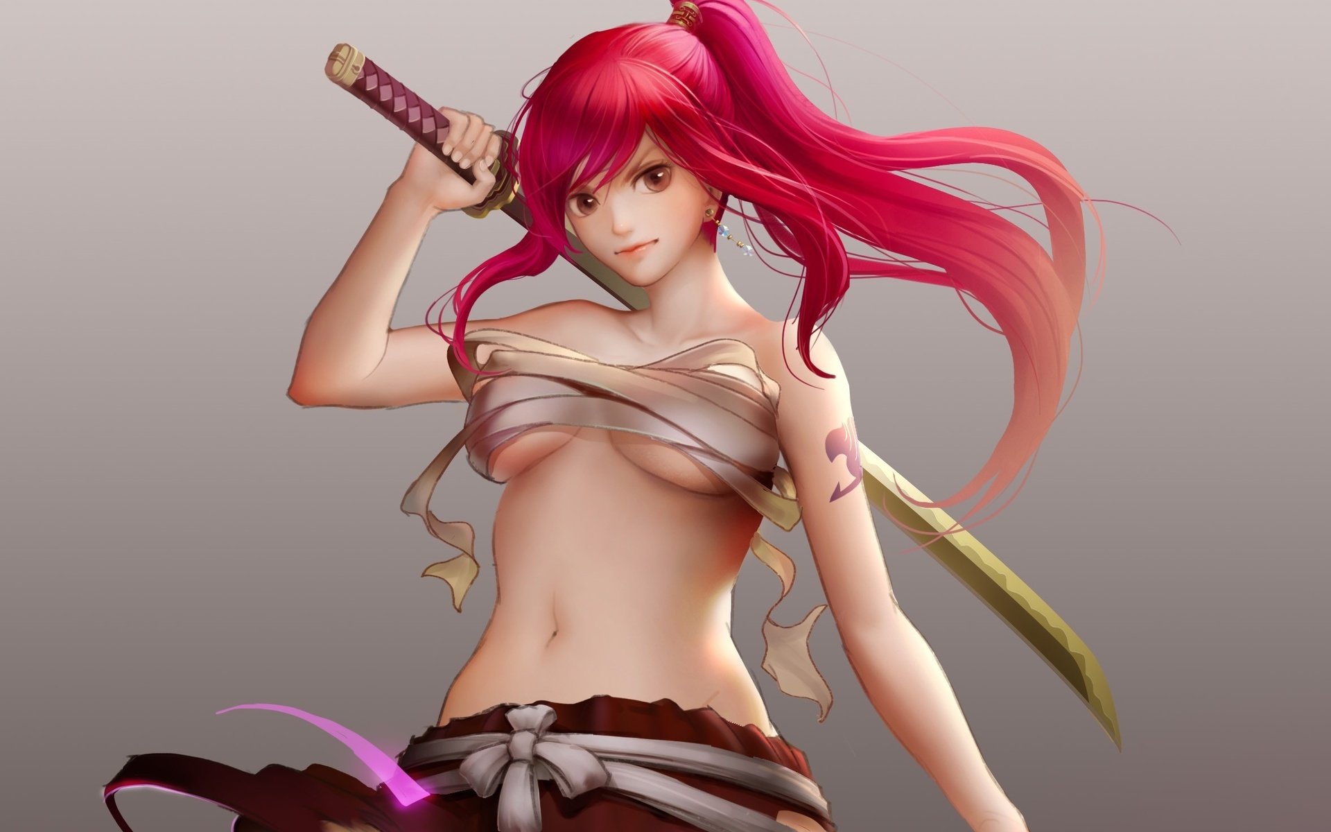 sword, Fairy, Tail, Girl, Erza, Scarlet, Bandages, Background, Ar Wallpaper