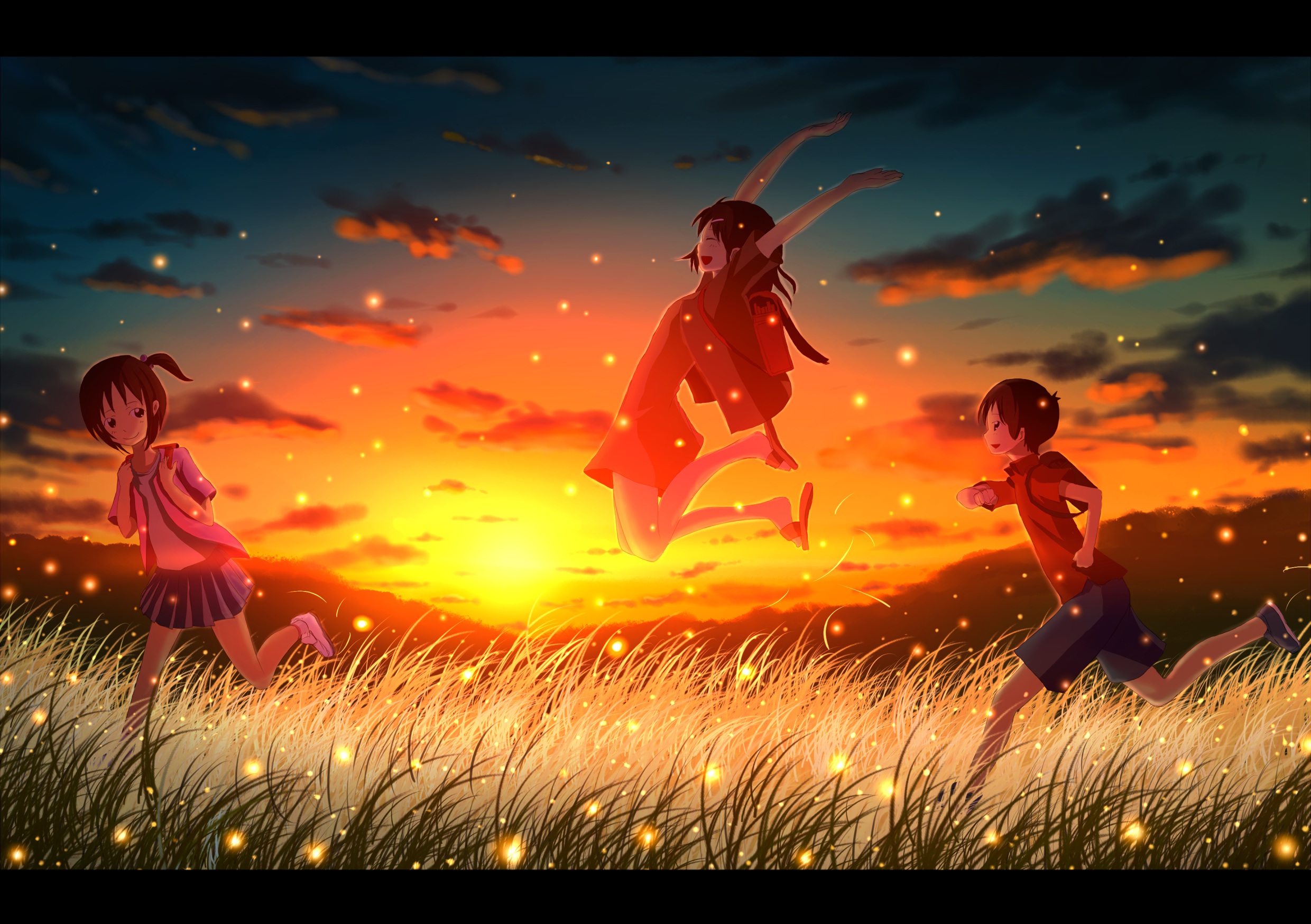 original, Brown, Eyes, Brown, Hair, Clouds, Grass, Mac, Naut, Scenic, Sky, Sunset Wallpaper