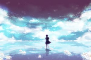 art, Clouds, Durarara,  , Guy, Anime, Flower, Sky