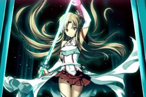 anime, Weapon, Woman, Fujimaru, Sword, Yuuki, Asuna, Art, Sword, Art, Online