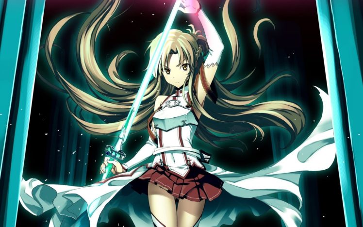anime, Weapon, Woman, Fujimaru, Sword, Yuuki, Asuna, Art, Sword, Art, Online HD Wallpaper Desktop Background