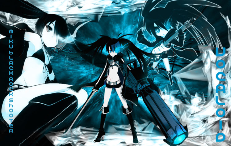 black, Rock, Shooter, Miku, Vocaloid HD Wallpaper Desktop Background