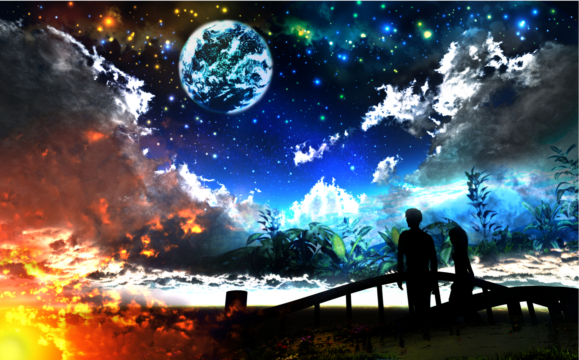 original, Clouds, Original, Planet, Scenic, Sky, Stars, Y k Wallpaper