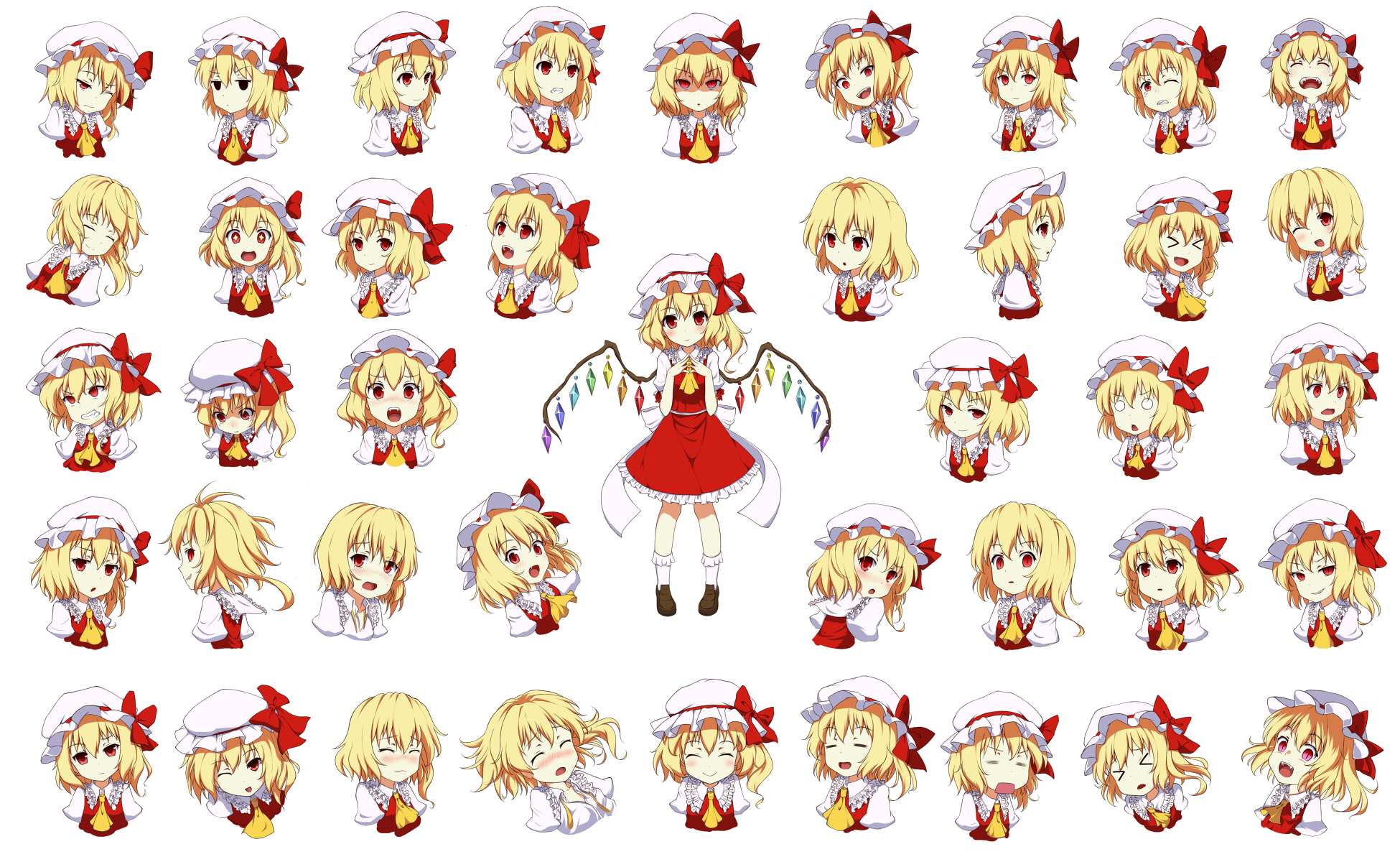 touhou, Blush, Crying, Flandre, Scarlet, Hat, Mount, Whip, Sleeping, Touhou, Wink Wallpaper