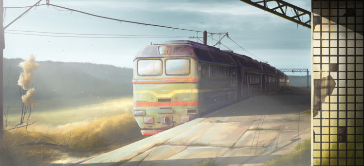 original, Art, Station, Train, Morning, Trains HD Wallpaper Desktop Background