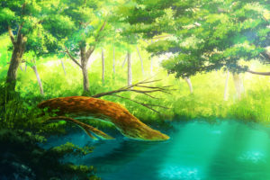 original, Forest, Grass, Leaves, Original, Scenic, Tree, Water, Yuzuki, Kaoru