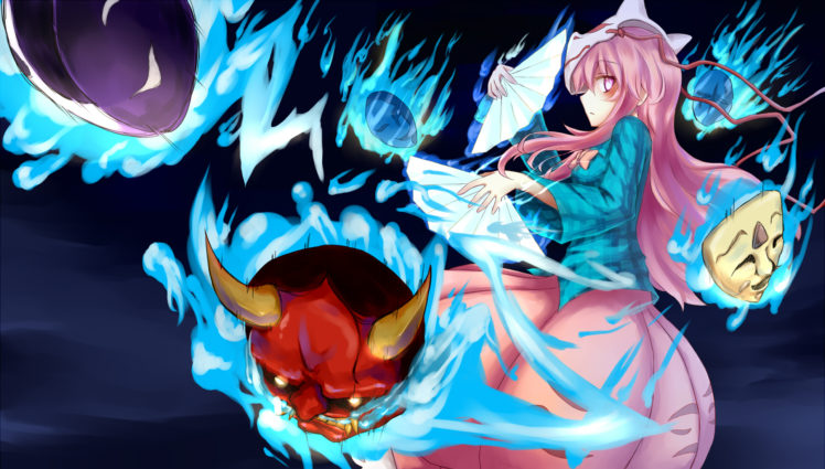 touhou, Hata, No, Kokoro HD Wallpaper Desktop Background