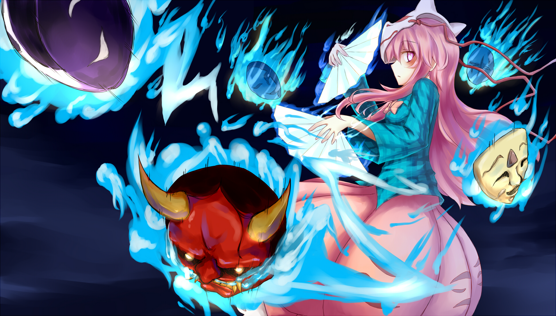 touhou, Hata, No, Kokoro Wallpaper