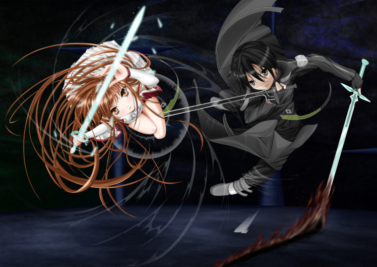 sword, Art, Online, Yuuki, Asuna, Kirito, Guys, Swords, Anime, Girls HD Wallpaper Desktop Background