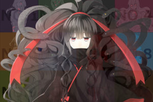 kagerou, Project, Animal, Azami, Black, Hair, Kagerou, Project, Long, Hair, Pineapple,  a30930s , Red, Eyes, Ribbons