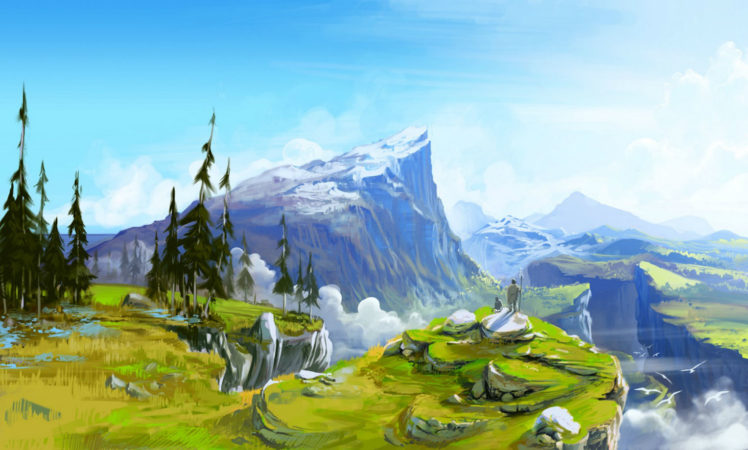 original, Animal, Arcipello, Bird, Clouds, Grass, Landscape, Original, Scenic, Sky, Tree HD Wallpaper Desktop Background
