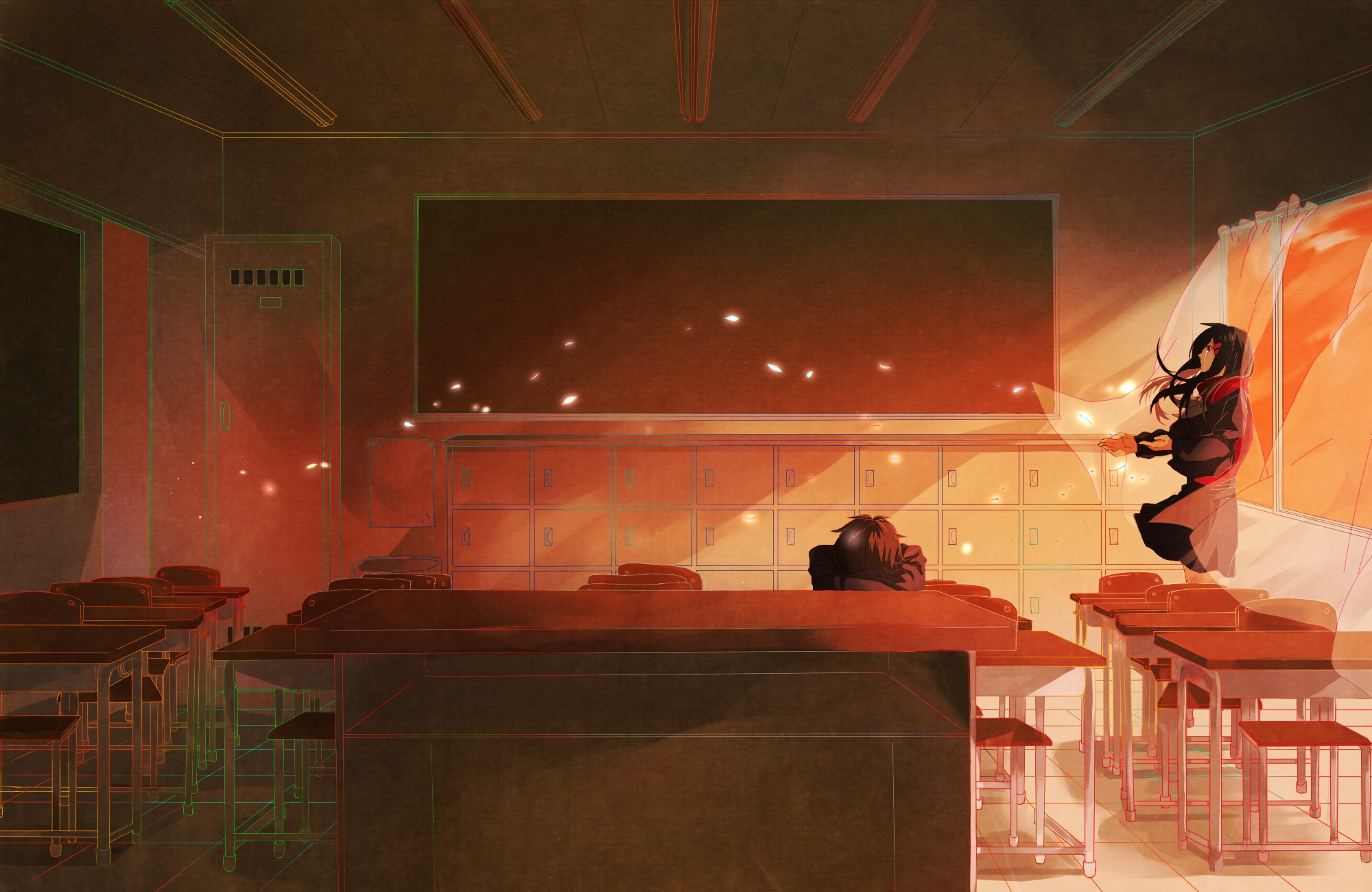 kagerou, Project, Keshitsubu, Kisaragi, Shintaro, Petals, Tateyama, Ayano, Tears Wallpaper