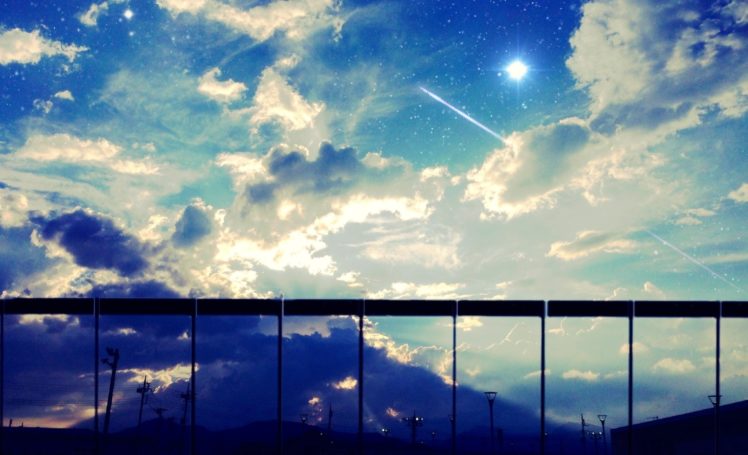 original, Building, Clouds, Night, Original, Scenic, Sky, Stars HD Wallpaper Desktop Background