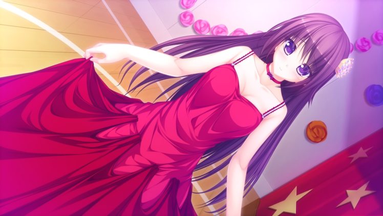 usotsuki, Ouji, To, Nayameru, Ohime sama, Brown, Hair, Dress, Game, Cg, Long, Hair, Necklace, Purple, Eyes, Tenmaso, Usotsuki, Ouji, To, Nayameru, Ohime sama, Whirlpool HD Wallpaper Desktop Background