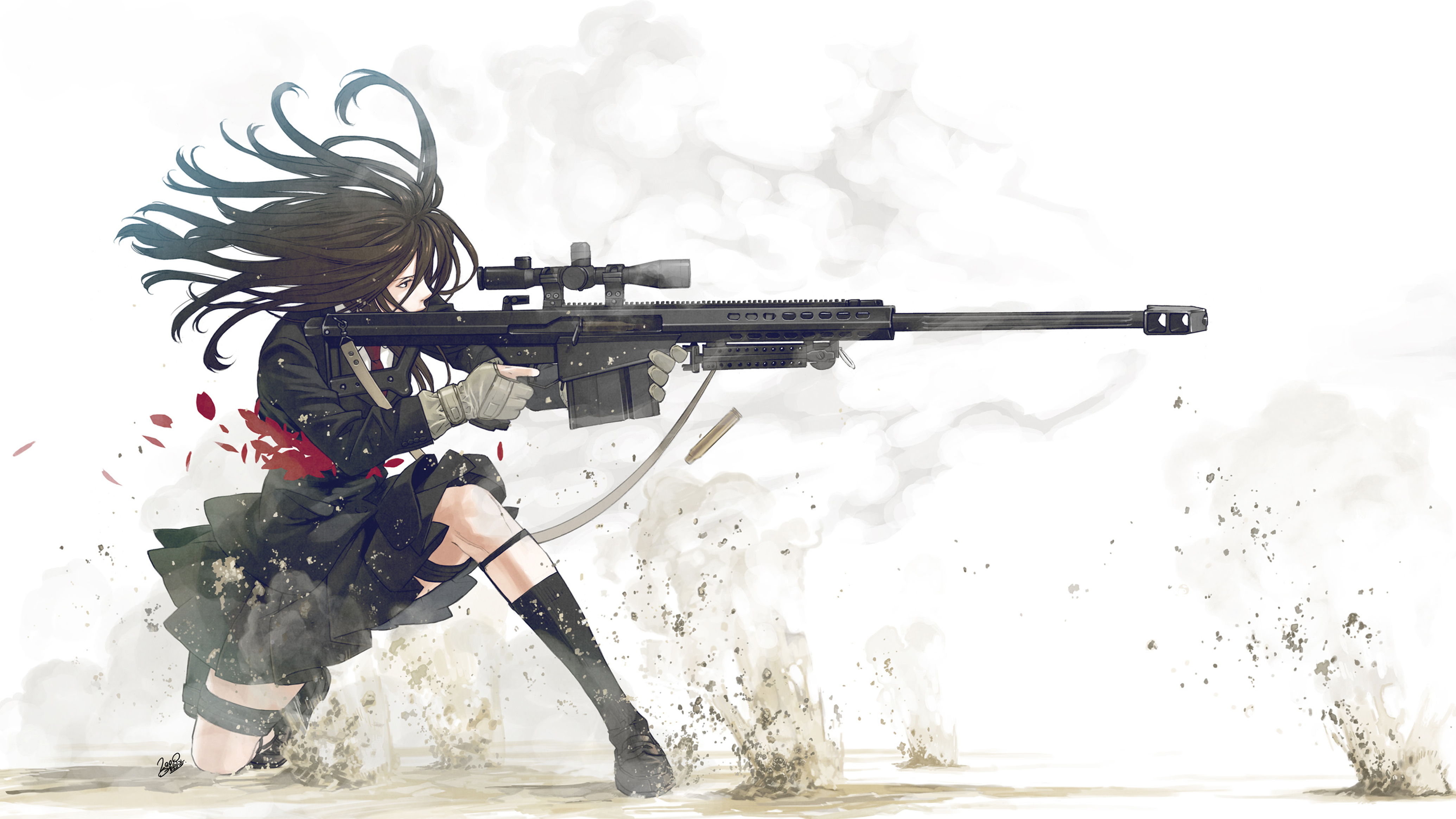 school, Uniforms, Snipers, Anime, Simple, Background, Kozaki, Yusuke, Original, Characters Wallpaper