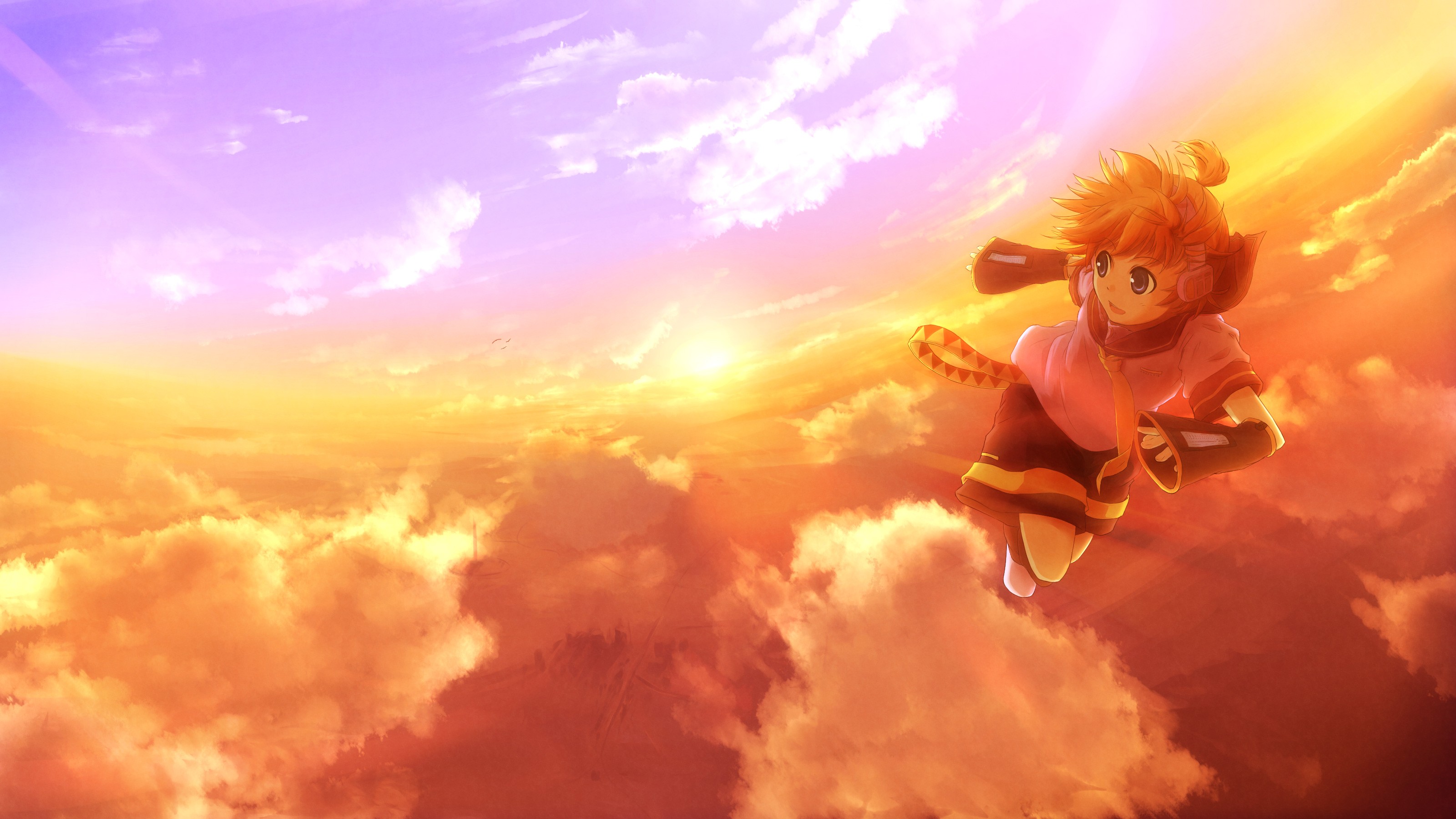 clouds, Vocaloid, Kagamine, Len, Anime, Skyscapes Wallpaper