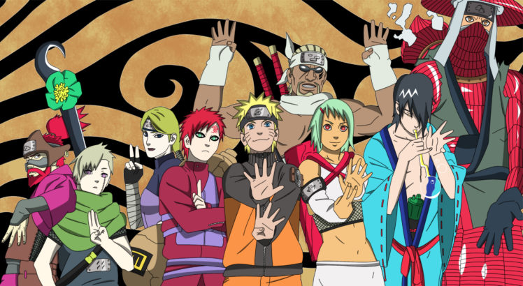 naruto , Shippuden, Gaara, Uzumaki, Naruto, Jinchuuriki, Killer, Bee, Utakata, Nii, Yugito HD Wallpaper Desktop Background