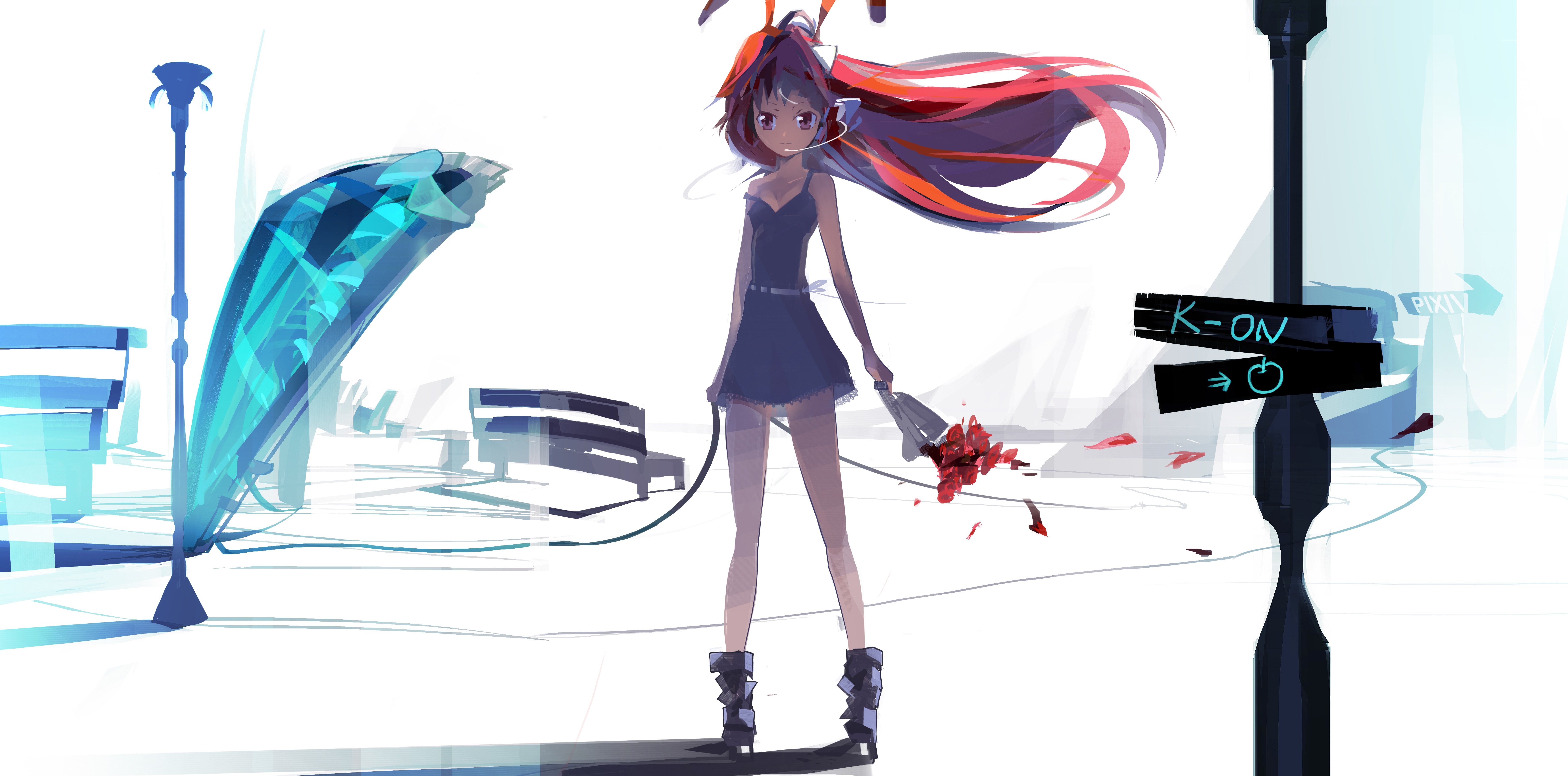 cartoons, K on , Long, Hair, Digital, Art, Drawings, Anime, Girls Wallpaper