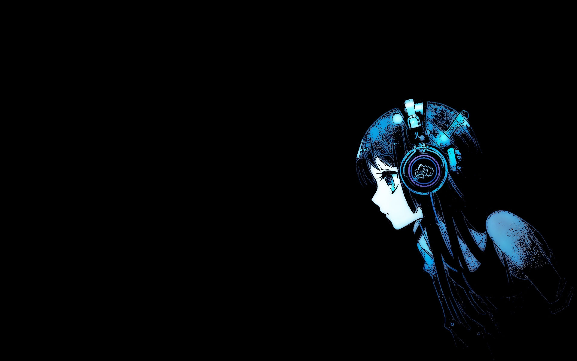 headphones, K on , Akiyama, Mio, Simple, Background Wallpaper