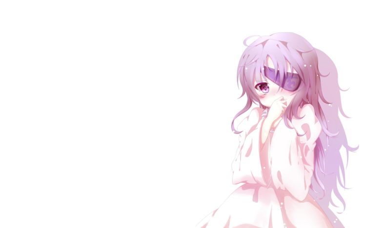 eyepatch, Purple, Hair, Purple, Eyes, Simple, Background, Anime, Girls, White, Background, Mirai, Nikki, Uryuu, Minene HD Wallpaper Desktop Background
