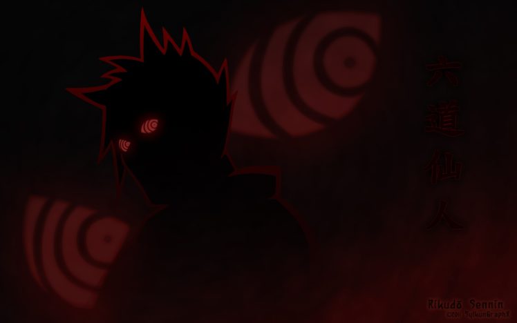 eyes, Silhouettes, Naruto , Shippuden, Rinnegan, Rikudo, Sennin HD Wallpaper Desktop Background