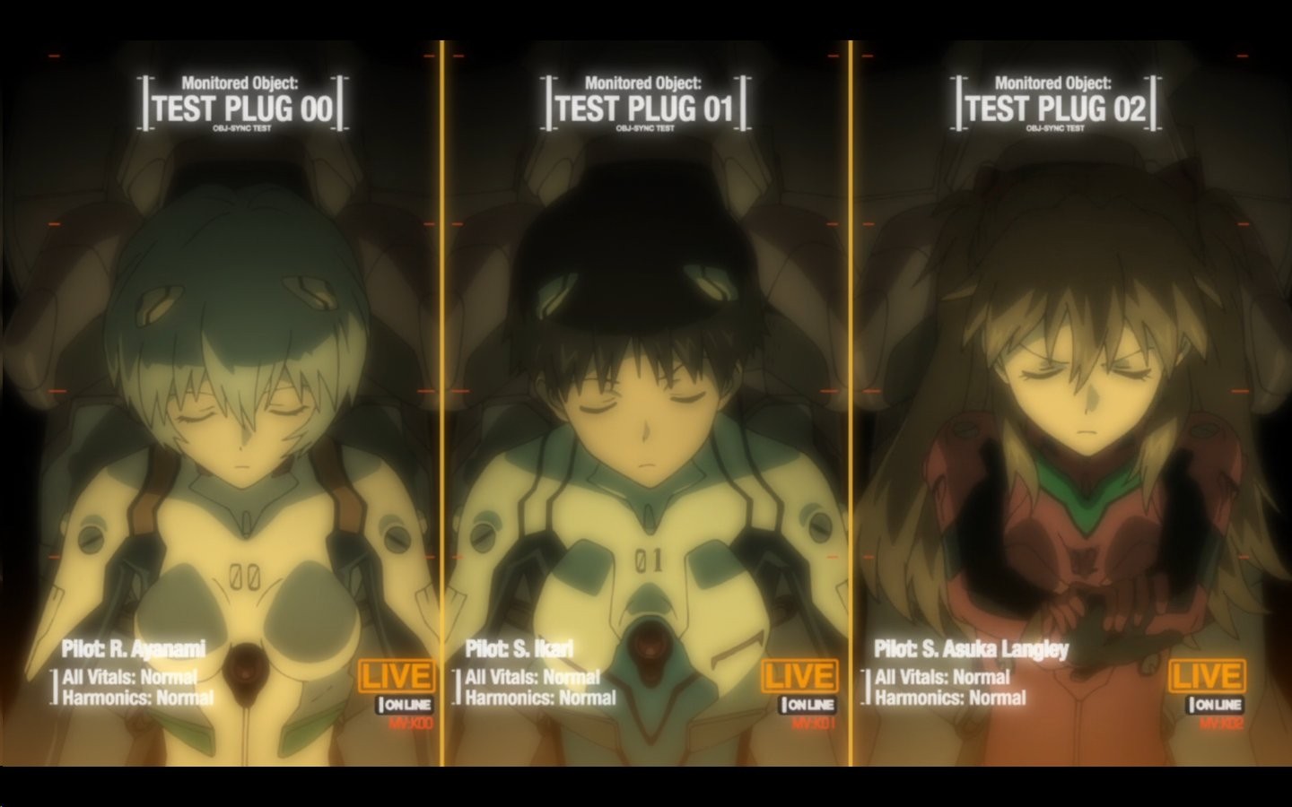 ayanami, Rei, Neon, Genesis, Evangelion, Screenshots, Ikari, Shinji, Asuka, Langley, Soryu Wallpaper