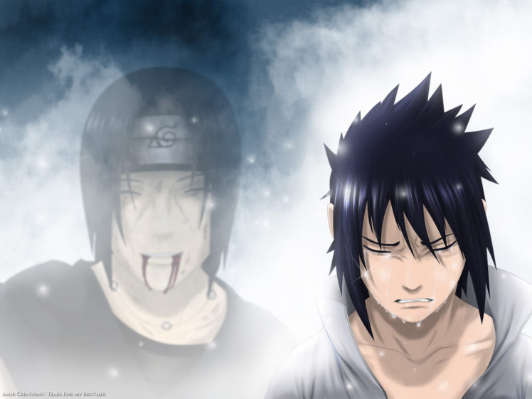 tears, Uchiha, Sasuke, Naruto , Shippuden, Uchiha, Itachi, Anime, Boys, Crying, Brothers HD Wallpaper Desktop Background