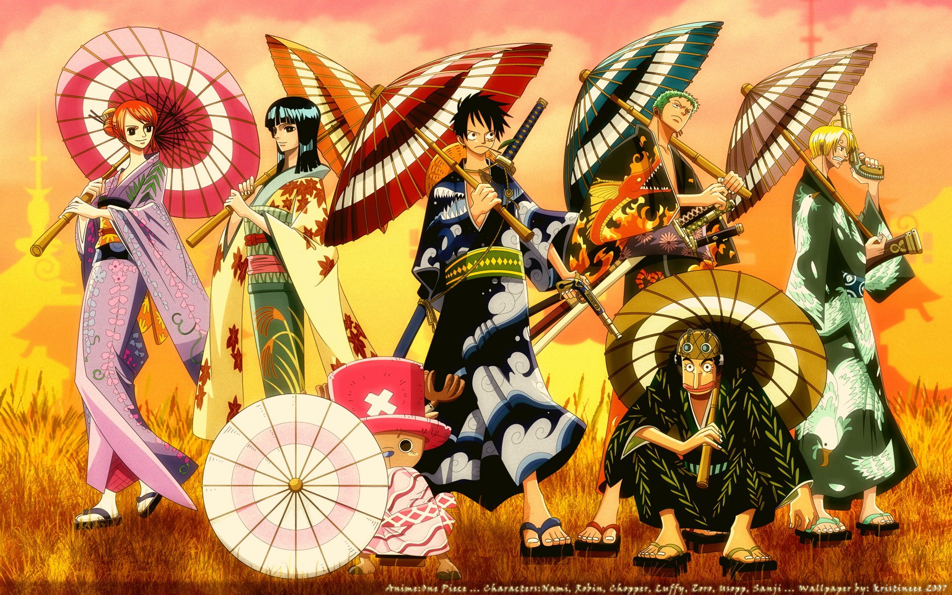 one, Piece,  anime , Nico, Robin, Kimono, Roronoa, Zoro, Chopper, Japanese, Clothes, Monkey, D, Luffy, Nami,  one, Piece , Sanji,  one, Piece Wallpaper