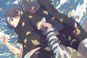 leaves, Uchiha, Sasuke, Naruto , Shippuden, Sharingan, Anime, Kakashi, Hatake