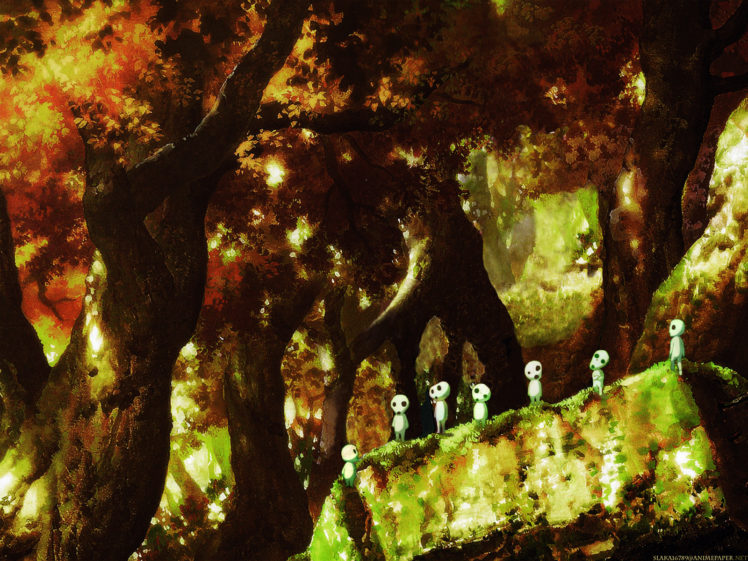 princess, Mononoke, Kodama HD Wallpaper Desktop Background