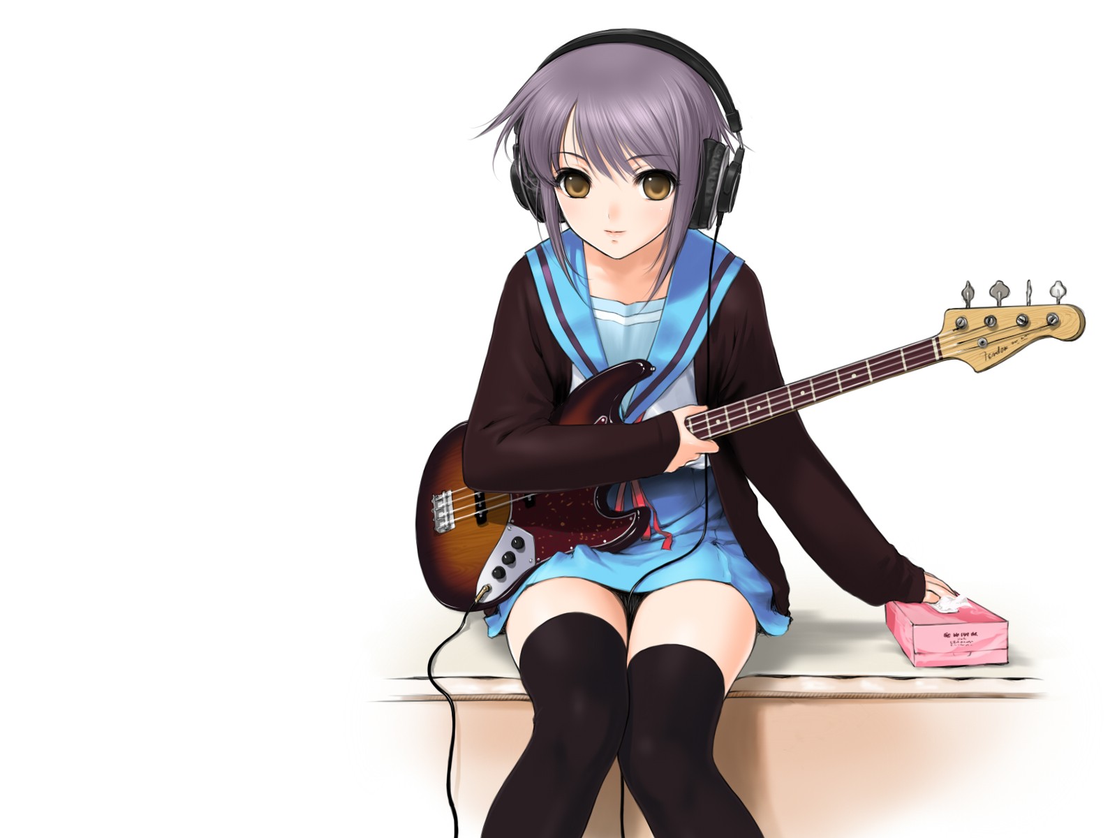 school Uniforms Bass Guitars Nagato Yuki The 