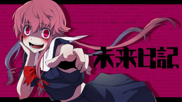 pink, Hair, Anime, Pink, Eyes, Anime, Girls, Mirai, Nikki, Gasai, Yuno HD Wallpaper Desktop Background